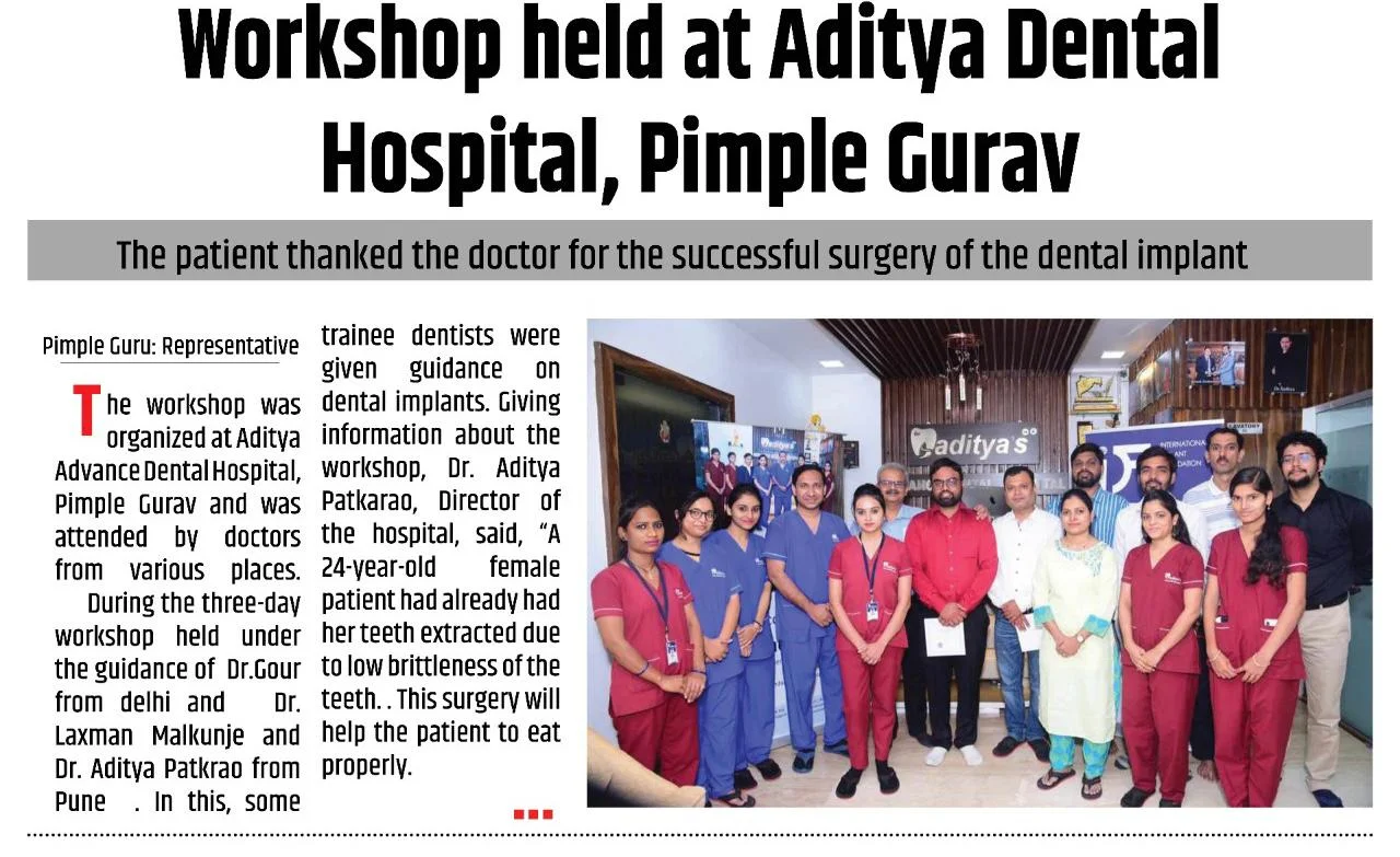 workshop held at aditya dental college