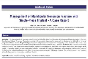 Management of Mandibular Nonunion Fracture with Single‑Piece Implant