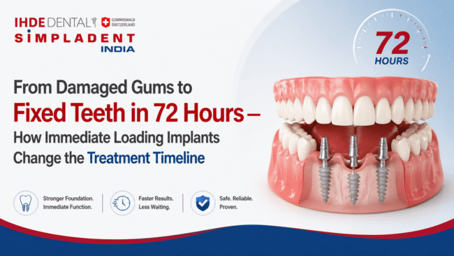 Best Immediate Loading Dental Implants in India | Same Day Fixed Teeth Treatment Immediate Loading Implants, same day dental implants, basal implants India, full mouth dental implants, fixed teeth in 72 hours, strategic implantology treatment